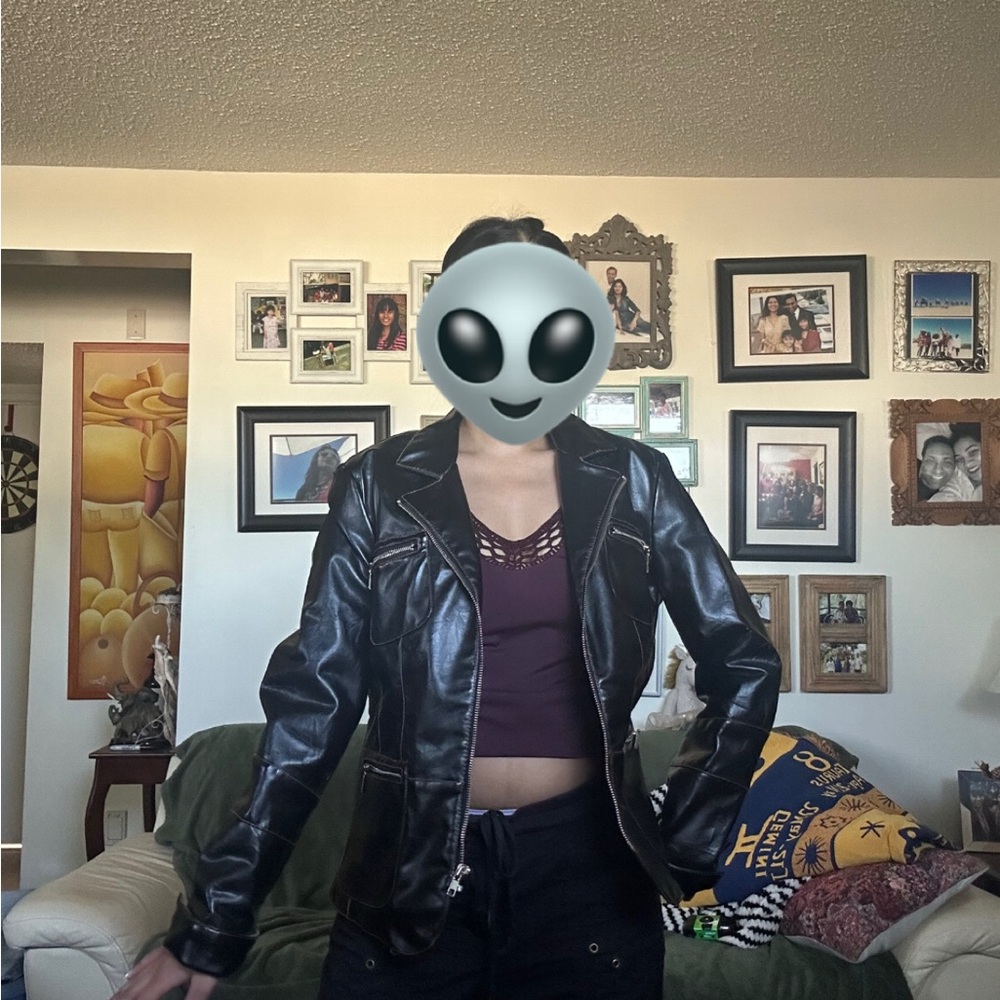 B3 Black Faux Leather Jacket